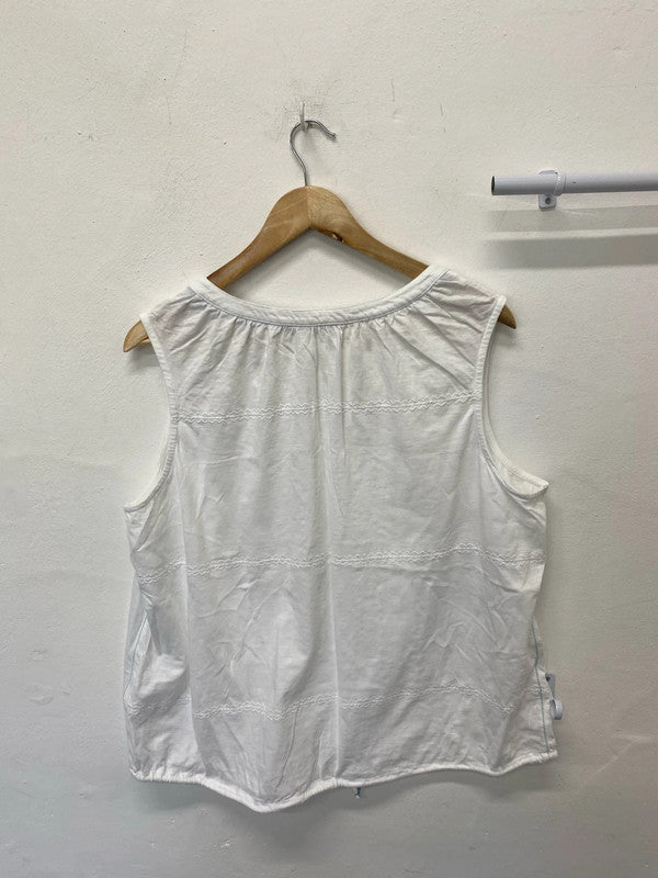 Fabulous White Stuff pure cotton summer sleeveless top Uk18 Kn002