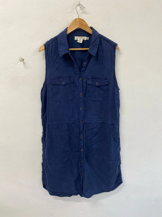 Classic lightweight H&M sleeveless shirt dress navy KM003