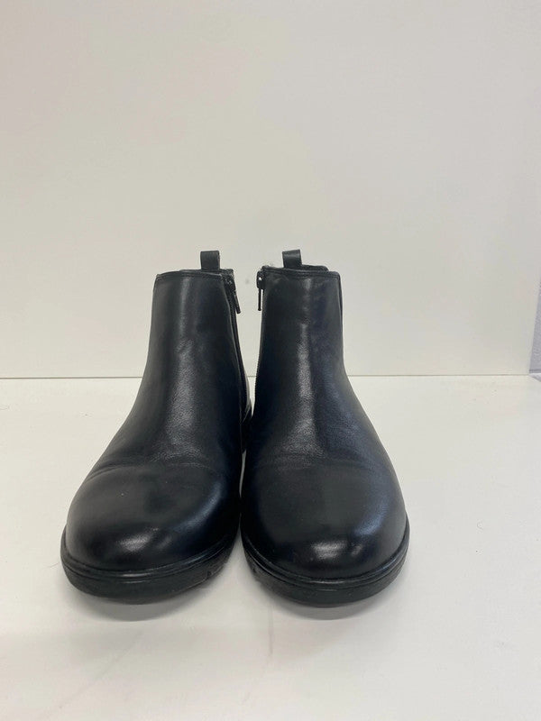 Pavers Chic Black Leather Ankle Boots UK 4 NC001