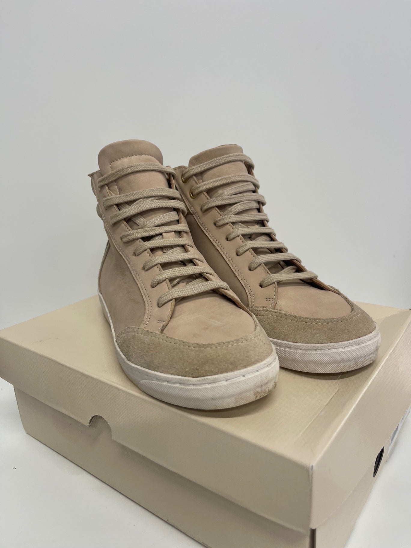 Stunning Next leather high top gold  Sneakers Uk5.5 Beige kS544