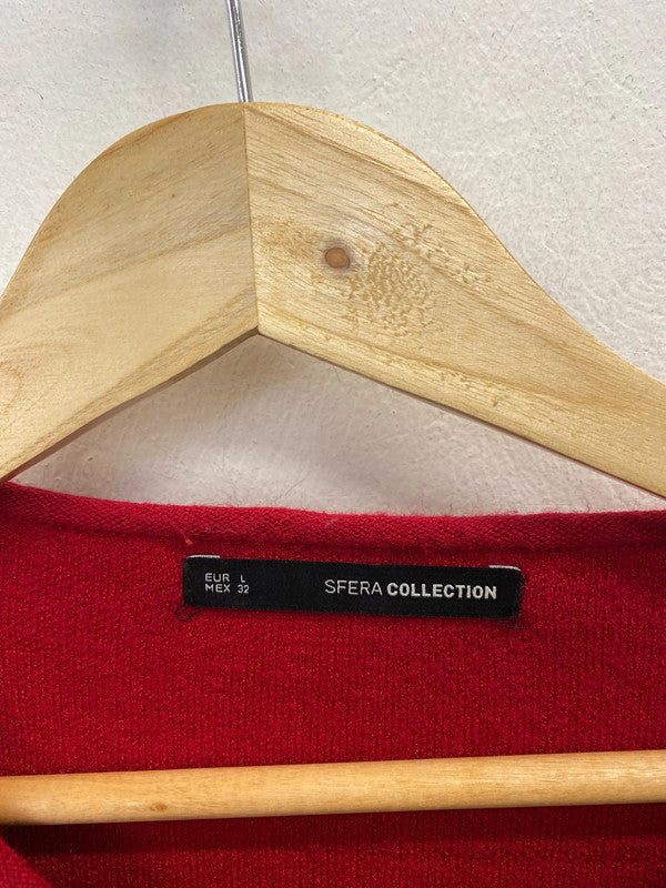 Lovely sfera collection red zip middle midi dress UK L MW001