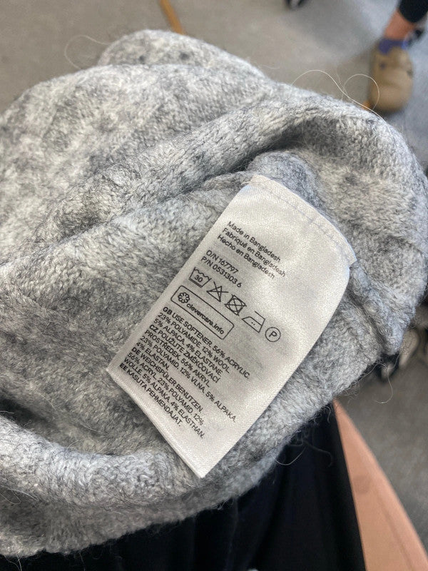 Lovely H&m grey marl ribbed knit jumper UK L KM003