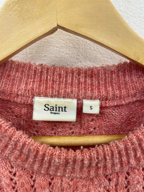 St Tropez Fabulous Coral Knit Jumper Size S SR006