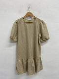 Stunning boho chic neutral colour smock dress Uk16 CR002