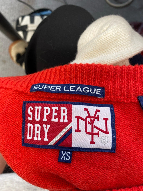 Fabulous superdry superleague nyc jumper cream red UK XS GK002