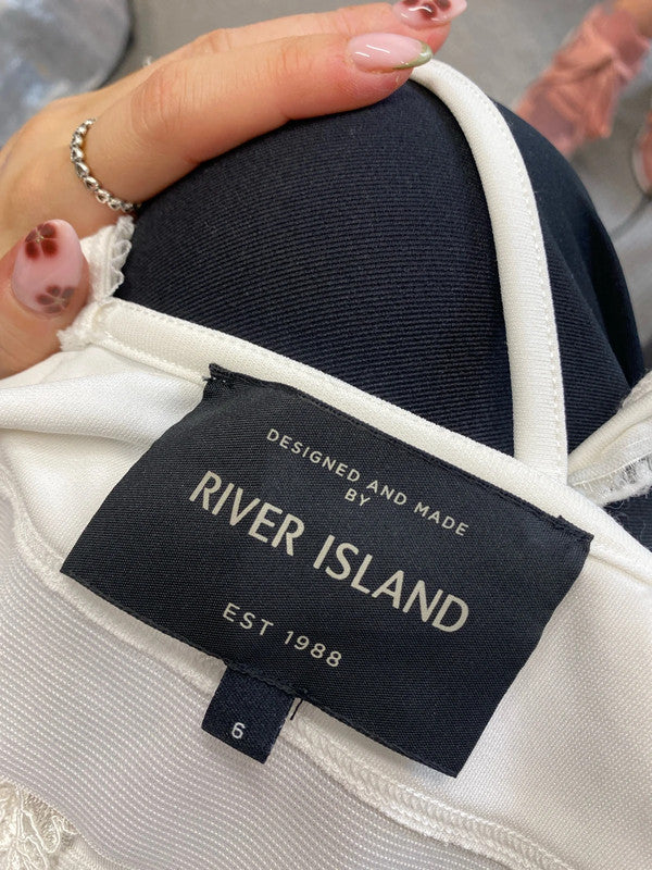 Stunning duo blouse bralette white mango river island UK 6 # 7 JA001