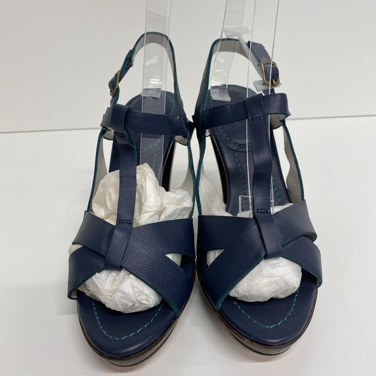 BODEN LADIES Navy Strappy Heels RRP £120 SIZE 5 Leather Occasion Party LW005