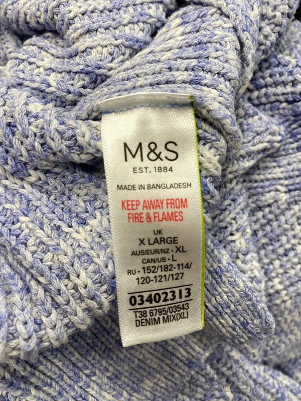 Lovely M&s blue knit cotton jumper UK XL HA001