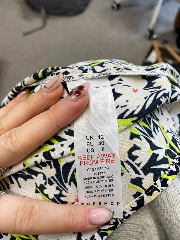 Lovely Topshop lime white floral maxi dress nwt UK 12 NN001