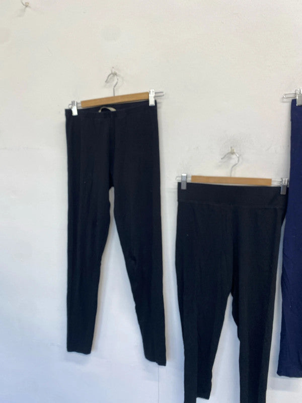 Lovely bundle of leggings black navy tu m&s uk 10-12 #57 LD003