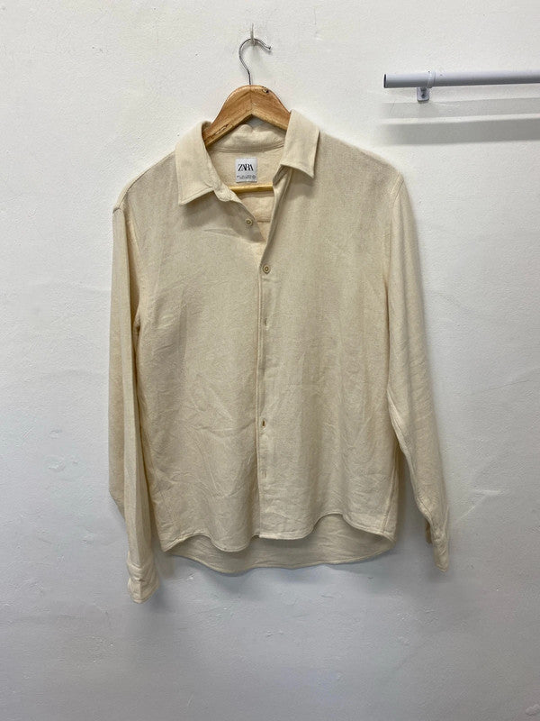 Fabulous super soft Zara loose fit boho shirt UKL cream classic JB001