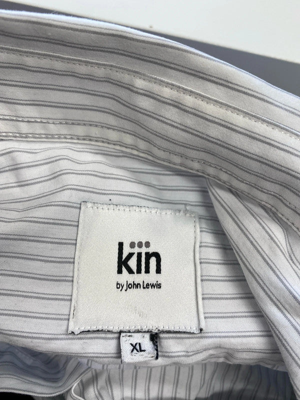 Fabulous John Lewis white striped button up shirt size XL KD001