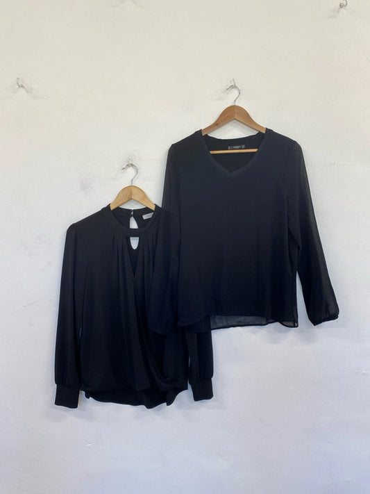 Oasis & Mango Stylish Black Tops Duo Size M #5 LN001