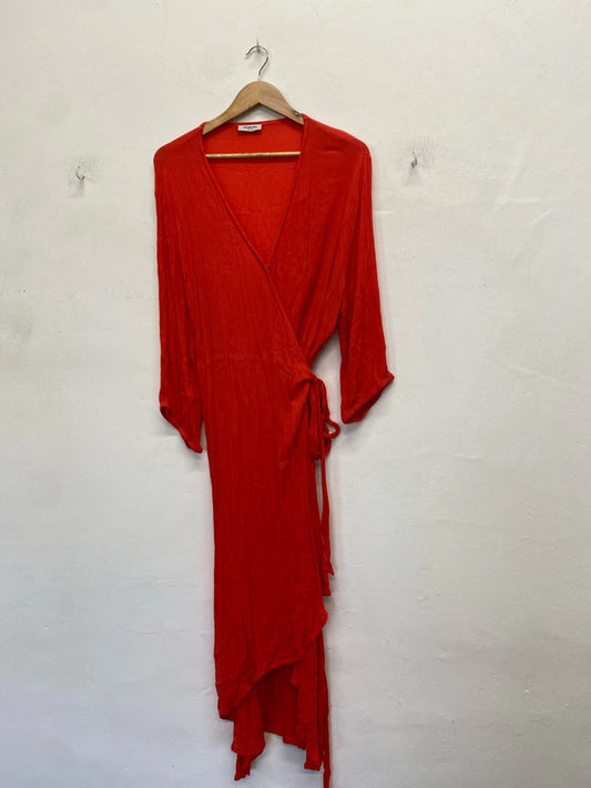 Lovely simply be coral lightweight wrap dress UK 24 NC001