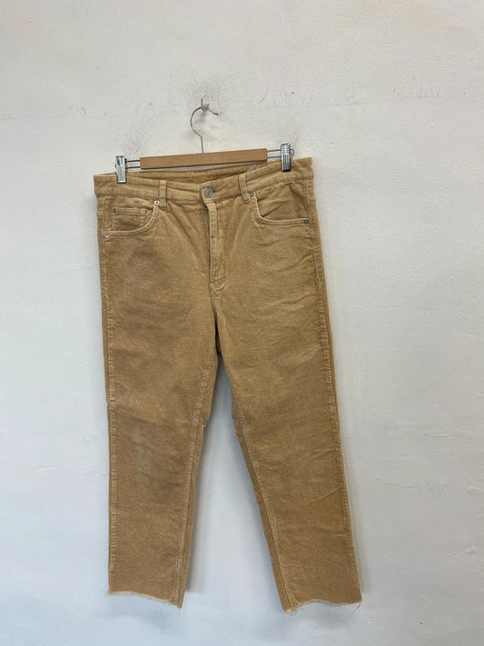 Lovely H&M sand beige cream cord trousers UK 18 KM003