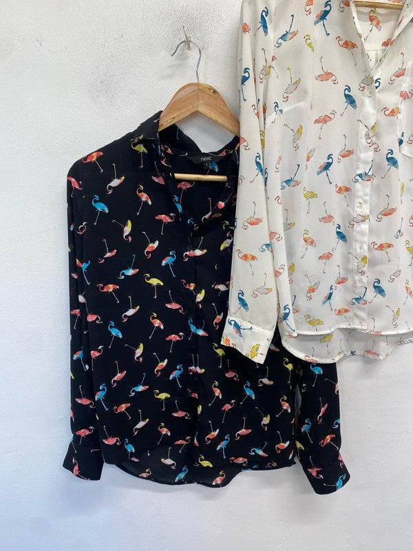Lovely duo of flamingo lightweight next blouses 🦩UK 8 SW001