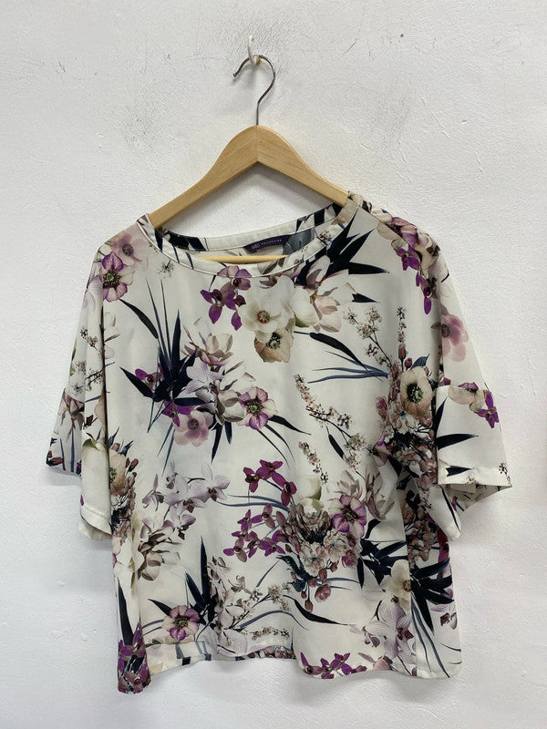 Stunning M&S floral top slinky holidays or cruise Uk12 KS003