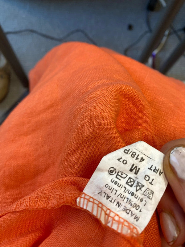 Fabulous Vera Tucci coral linen Midaxi tunic dress LW005