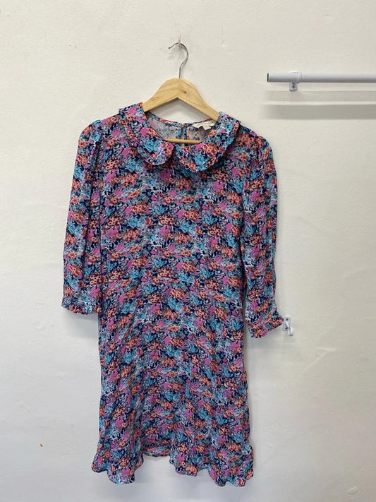 Fabulous M&S x Ghost romantic Ditzy dress drill collar uk14 LB004