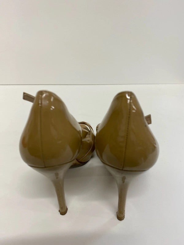 Fabulous LK Bennett taupe patent stilletos UK6 KM004