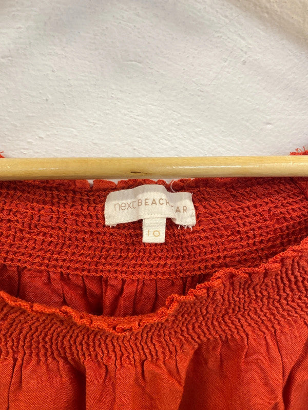 Next Fabulous Red Aztec Embroidered Beach Coverup UK 10 MB001