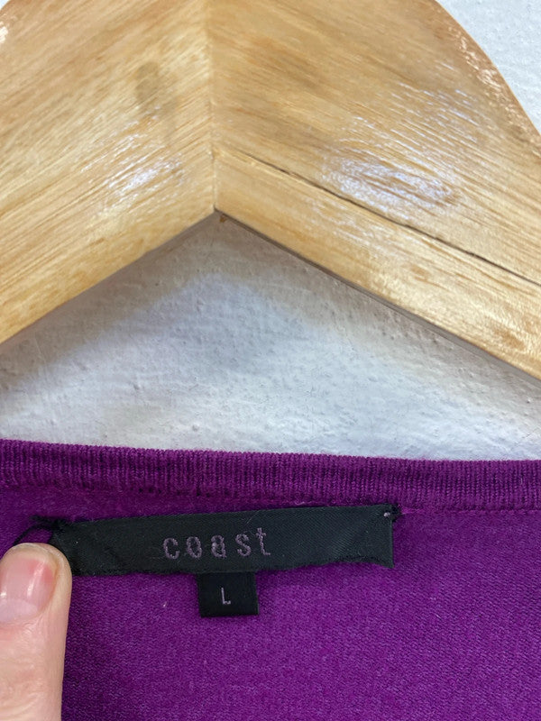 Fabulous duo of Bolero cardigans Coast UkL purple / black #8 KM005