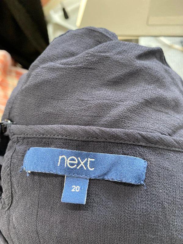 Lovely next navy semi sheer blouse UK 20 NC001