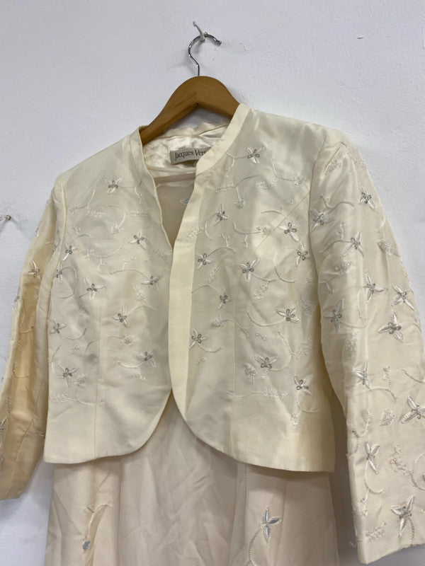 Fabulous Jacques Vert pure silk occasion dress & jacket Uk12 JS004