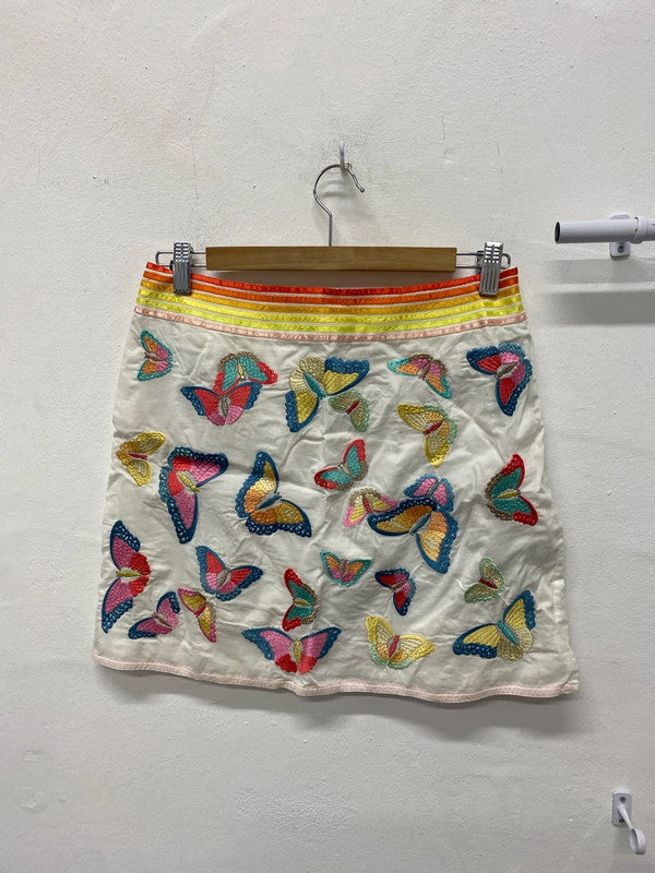 Fabulous Y2K Whistles Butterfly mini skirt Uk8 boho SN002