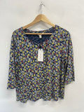 Fabulous Seasalt Cornwall 3/4 apple tree uk14 Navy floral JG589
