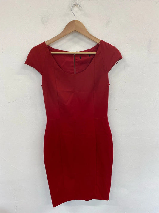 Mango Elegant Red Sheath Dress Size M NN001