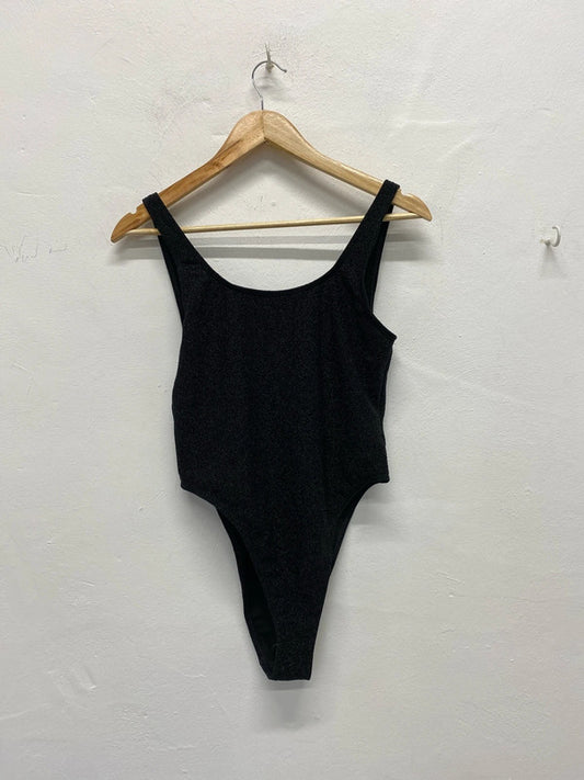 Fabulous South Beach shimmery metallic swimsuit Uk14 high waist KS002