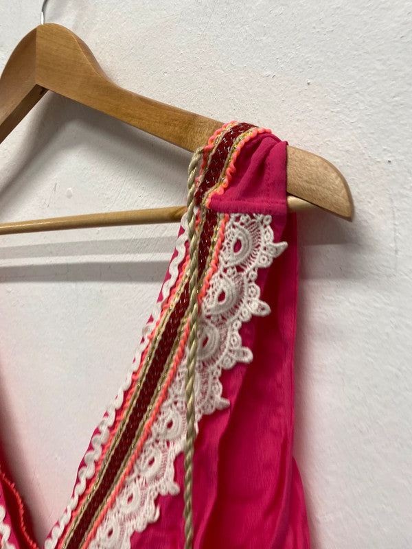 Fabulous River Island Pool cover up UkS/M pink boho chic KM004