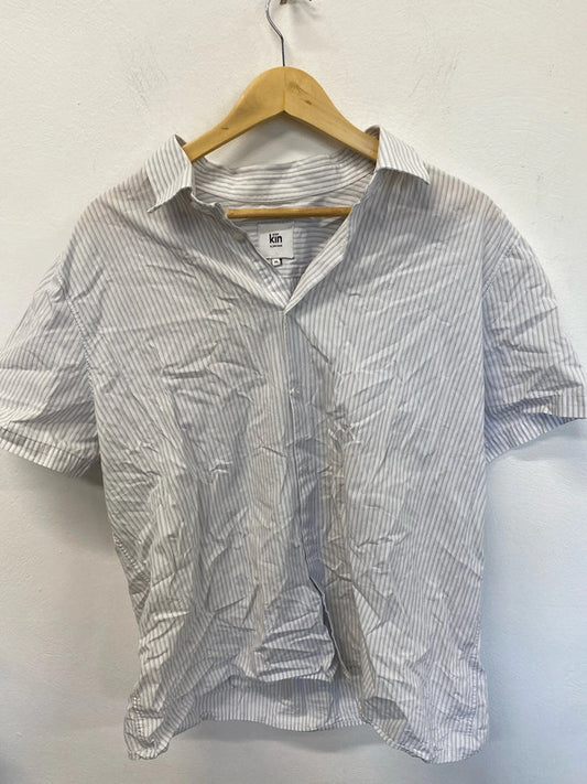 Fabulous John Lewis white striped button up shirt size XL KD001