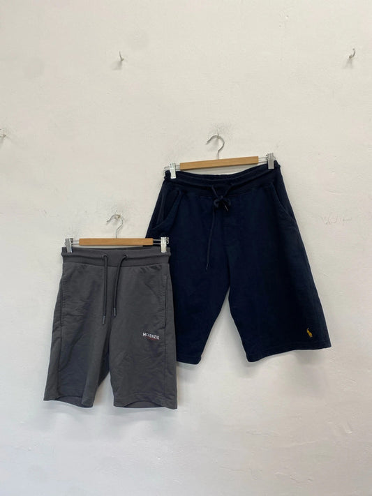 Fabulous duo of men’s sweat shorts grey navy Ralph Lauren mckenzie UK S #60 NC001