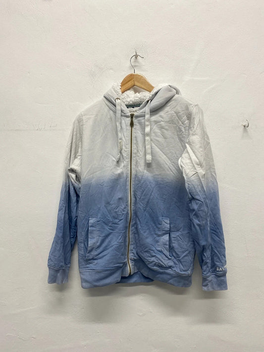 Fabulous Saltrock ombré blue & white fleece jacket Uk10 MA003
