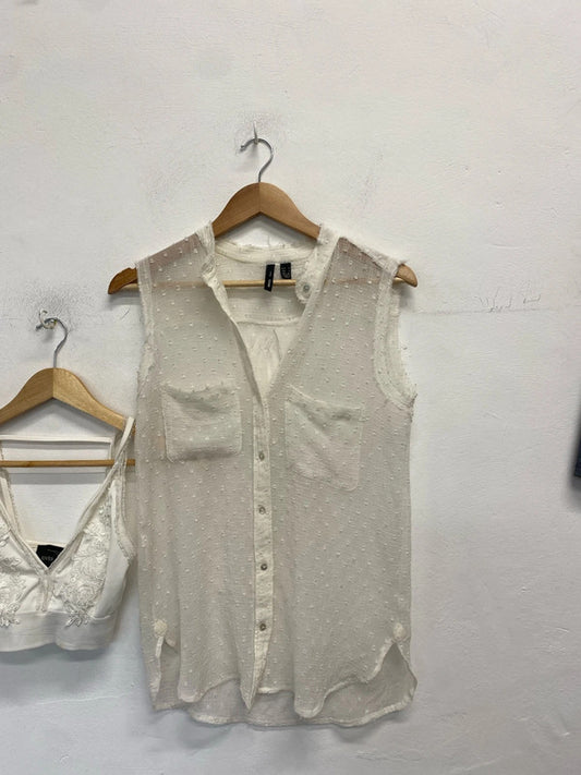 Stunning duo blouse bralette white mango river island UK 6 # 7 JA001