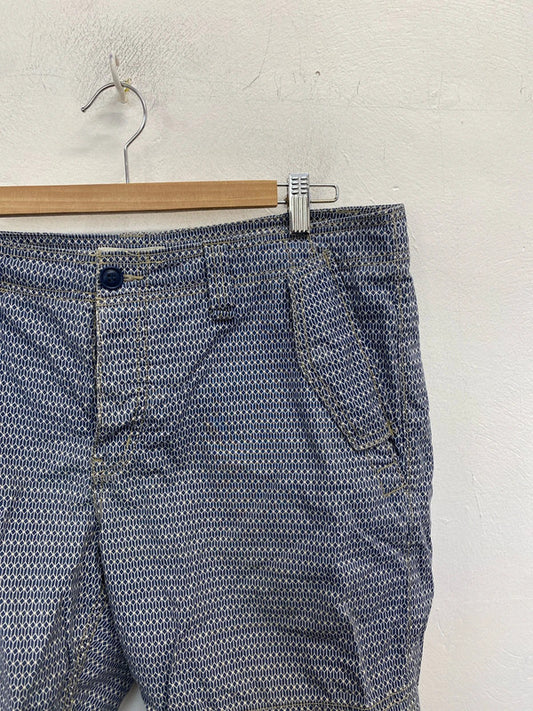 Fabulous country road navy men’s pattern chino shorts W34 AG005