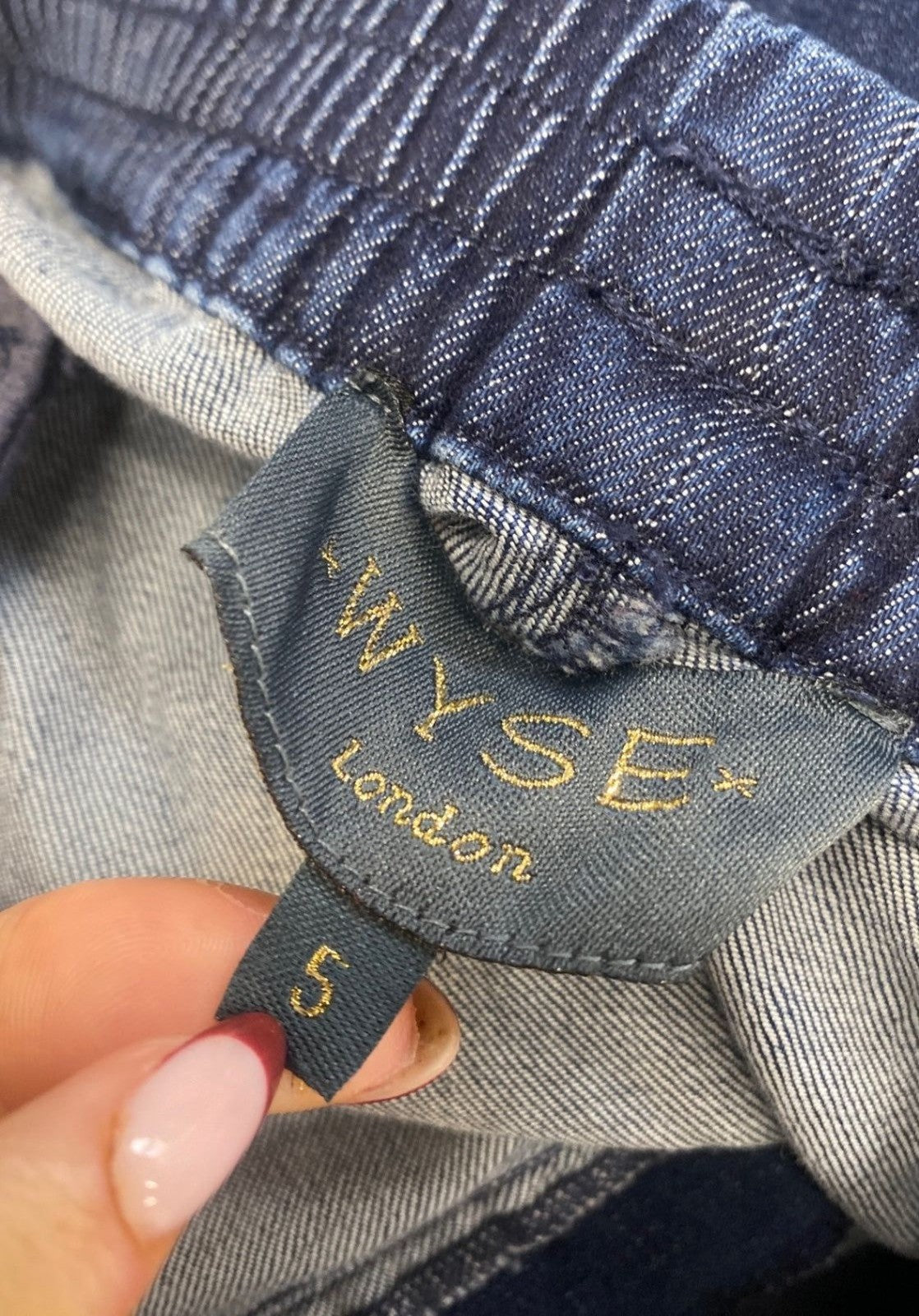 Stunning Wyse of London Wide Leg cropped Jeans UK 16 Navy Blue FM547