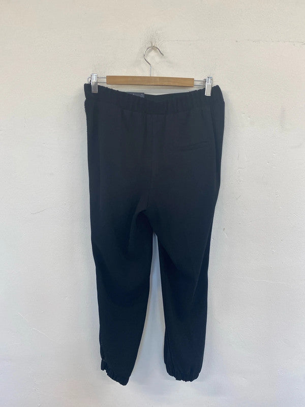 M&S Fabulous Black High Rise Tapered Sequin Trousers UK 12 Short JP001