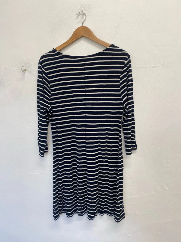 Fabulous fatface navy white striped jersey dress UK 12 LW005