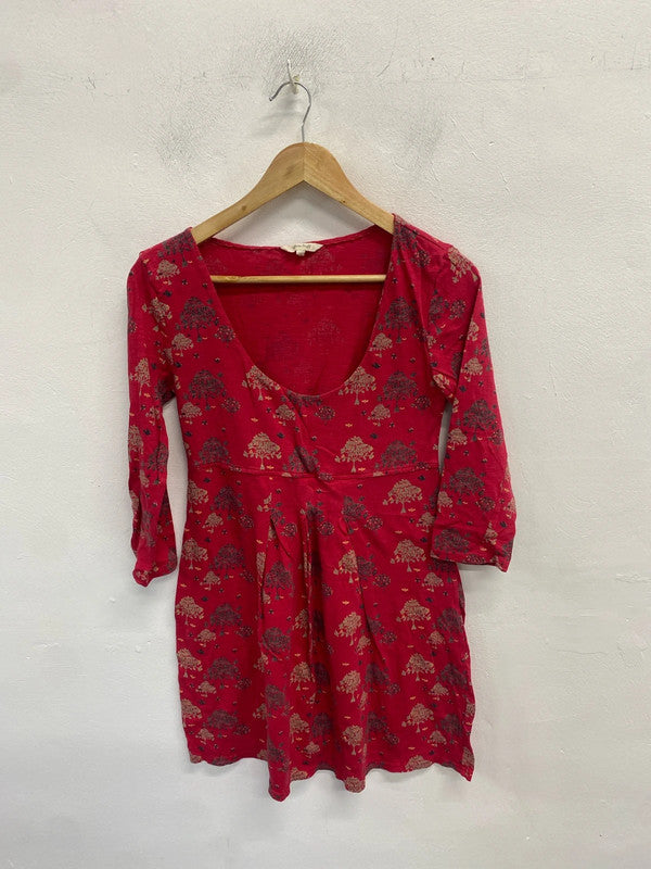 Lovely white stuff red tree pattern mini dress UK 12 MM005