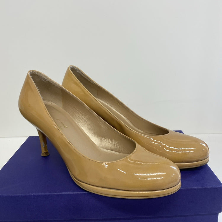 Ladies Stuart Weitzman For Russell Bromley Nude Court Shoes UK 6 Toffee HS001