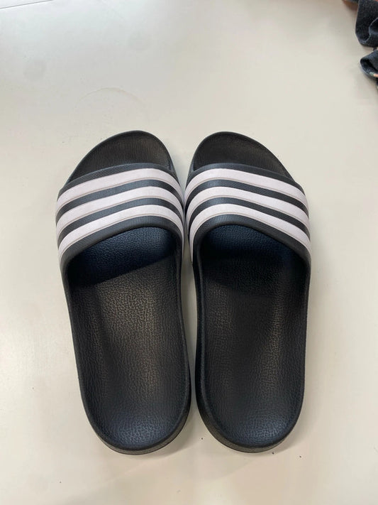 Fabulous adidas Adilette black white slides aqua UK 5 NC001
