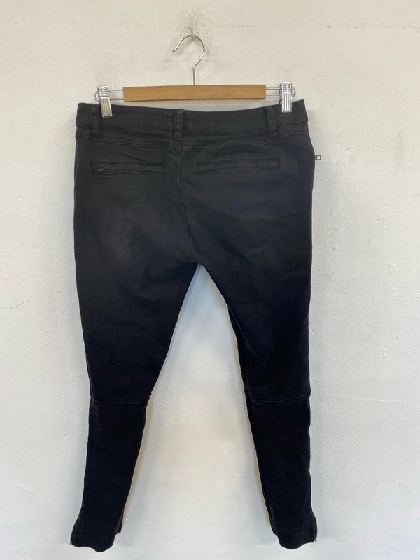 Asos Chic Black Zip Detail Skinny Jeans UK 14 MD002