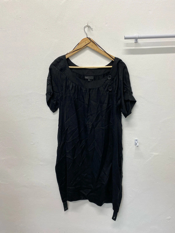 Fabulous Next Tunic dress slinky Uk 16 black classic KM003