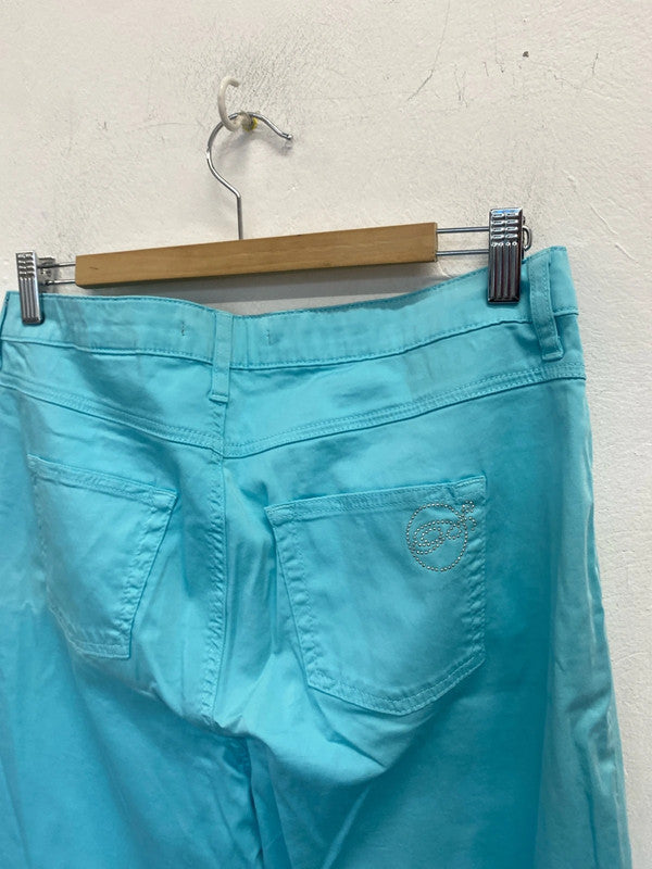 Stunning Oliver Phillips turquoise cropped jeans UK 16 LW005