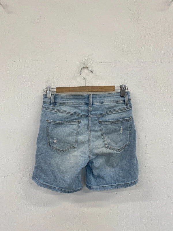 Next Trendy Distressed Denim Mid Rise Boy Shorts UK 6 MS002