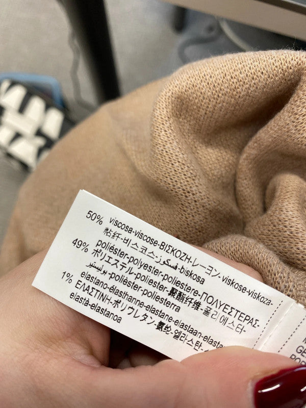 Lovely Zara knit beige wrap top UK M AO001