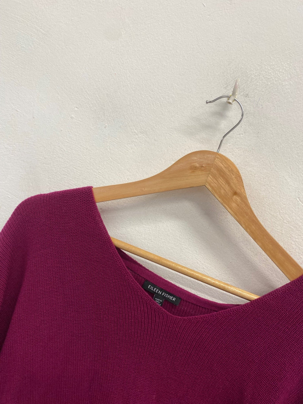 Stunning Eileen Fisher cotton Knitted jumper Uk 10 Fuchsia SO560